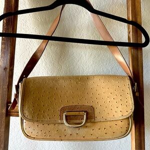 Dooney & Bourke Tan Crossbody Bag with Ostrich